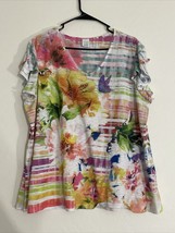 Ladies Top Blouse Floral Butterfly by Time and Tru XXL (20) pre-owned - £10.22 GBP