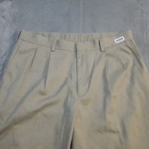 Savane Pants Mens 38x32 Beige Dress Slacks Business Casual Pleated Front - $22.75