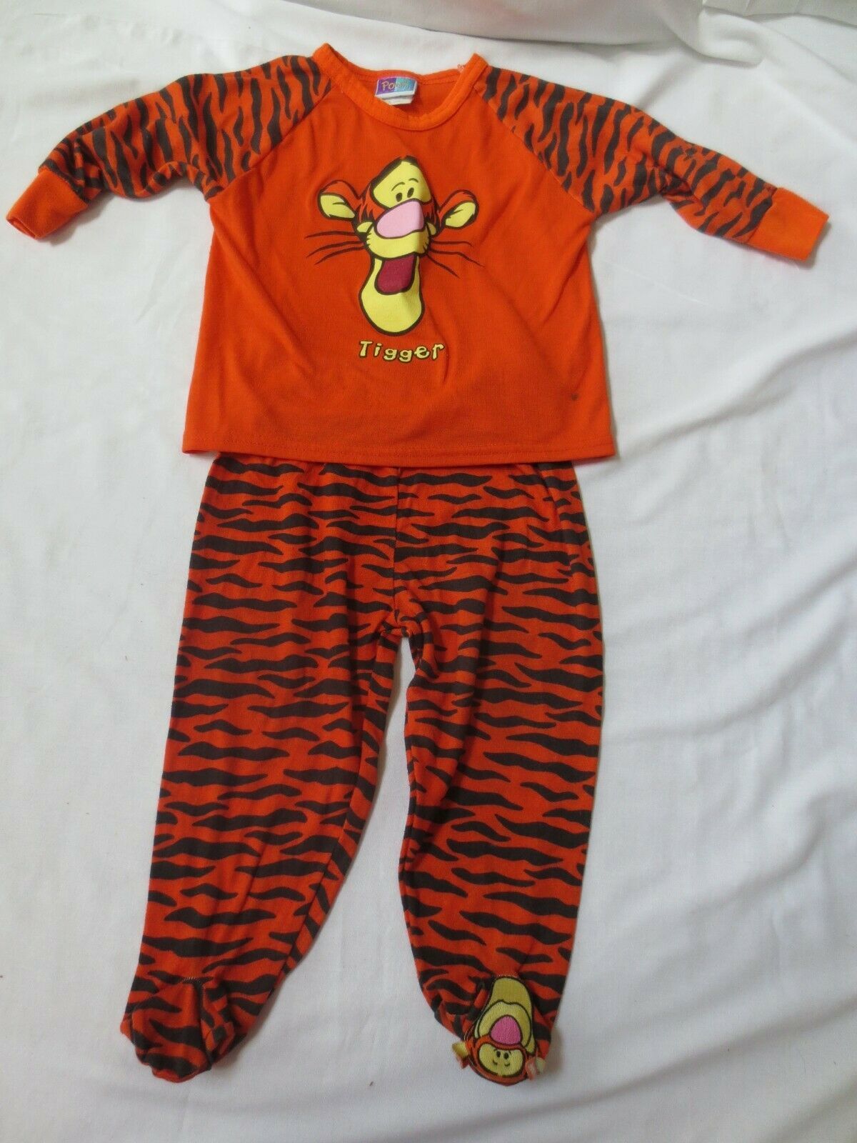 Primary image for Vintage Disney Winnie The Pooh Tigger 2 Piece Footed Pajamas Size 18 mo