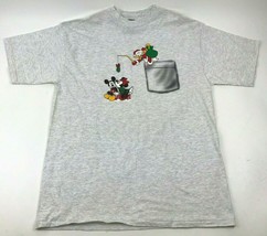 Vtg Mickey Unlimited Christmas Mistletoe Minnie Donald Santa Shirt Graphic 90s - £11.81 GBP