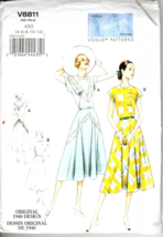 Vogue V8811 Misses 4 to 12 Circa 1940 Pullover Dress UNCUT Sewing Pattern - £17.47 GBP
