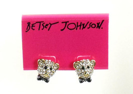 Betsey Johnson Day At The Zoo Bear Stud Earrings Nwt - £14.43 GBP