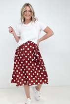 Jade By Jane Polka Dot Pleated Midi Skirt up to 3XL - $23.95