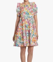 NWT Maggy London Womens Tiered Dress w/Ruffle Armholes Detail White/Pink Size 10 - $54.44