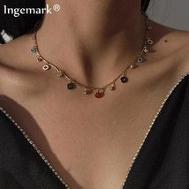 Andmade beaded chain necklace summer beach ot buckle lariat pendant tassel choker women thumb200