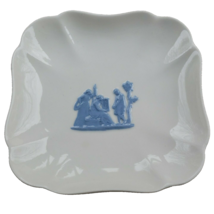 Wedgwood QueensWare Trinket Dish Lavender Cream Square Pin Tray Bone China - $16.30