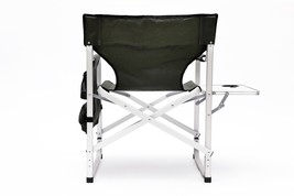 1-Piece Padded Folding Outdoor Chair with Side Table - Green - £86.83 GBP