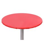 Yourtablecloth Heavy Duty Vinyl Round Fitted Tablecloth 60&quot; Ruby Red - €27,34 EUR
