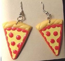 Pizza Slice Funky Earrings Restaurant Party Fun Fast Food Charm Costume Jewelry - £4.76 GBP