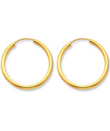 14k Yellow Gold Continuous Endless Round Circle Hoop Men Unisex Wire Ear... - £22.77 GBP