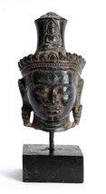 Antique Khmer Style Bronze Bayon Style Monté Lokeshvara Tête - 22cm/22.9cm - £237.97 GBP