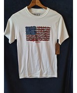 REEL HAPPY Co. Patriot fish Flag T-shirt- NEW- USA fishing tee-Small - $188.49 MXN