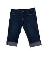 Gold Drama Cuffed Capri Denim Jeans Women Size12 Dark Wash 5 Pockets - $22.18 CAD