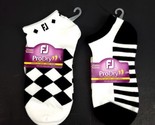 (Lot Of 2) FootJoy ProDry Socks Women&#39;s Sz 6-9 Low Cut Golf FJ Black White - £19.03 GBP