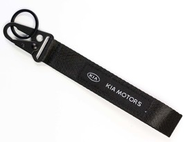 BRAND New JDM KIA Motors Black Racing Keychain Metal key Ring Hook Strap Lanyard - £7.81 GBP