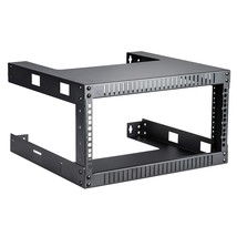 Black 4U Wall Mount Open Frame Steel Network Equipment Rack 17.75&#39;&#39; Inch... - £107.01 GBP