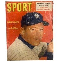 SPORT MAGAZINE MARCH 1957 MICKEY MANTLE, RED WINGS, DON NEWCOMBE, VERN M... - £9.52 GBP