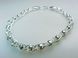ITALIAN STERLING SILVER BRACELET - 7 1/4 inches - FREE SHIPPING - £37.74 GBP