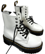 Dr Martens women&#39;s Jadon Boot Smooth Leather Platforms White Polished si... - $56.38