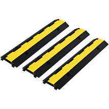 3 Pcs 2 Channel Rubber Cable Protectors Traffic Speed Bump W/Flip-Open Top Cover - £122.29 GBP