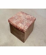 Leopard velvet foldable chair ottoman storage cube organizer 15X15X15 - ... - $676.45 MXN