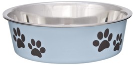 Loving Pets Light Blue Stainless Steel Dish With Rubber Base - £8.97 GBP