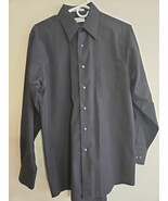 Van Heusen Wrinkle Free Dress Shirt Button Men&#39;s 15.5 32/33, Black - $11.99