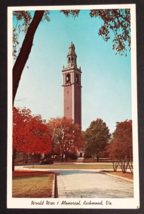 World War I WWI Memorial Tower Richmond Virginia VA Curt Teich UNP Postcard 1959 - £3.97 GBP