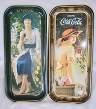 VINT. LOT OF 2 COCA COLA MEMORABILIA METAL TRAYS-1916 WORLD WAR 1 GIRL+1... - $24.75