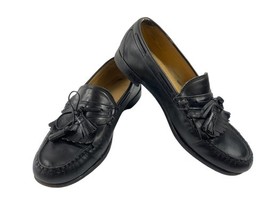 Allen Edmonds Loafers Men 11D Stoughton Shoes Black Leather Tassel Kilti... - $19.62