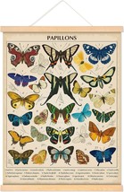 Butterflies Wall Art Prints In A Vintage Papillons Style For Living Room Office - £23.42 GBP