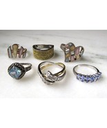 Vintage Sterling Silver Multi Stone Ring Lot of 6 C3362 - £99.16 GBP