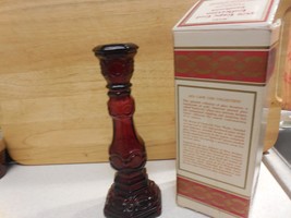 Avon 1876 Ruby Red Cape Cod Cologne Bottle Candle Holder (IOB) - £6.32 GBP