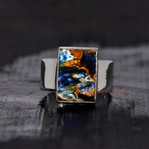AAA Quality Multicolor Pietersite Ring Wide Band Mens Sterling Silver Midi Rings - £48.14 GBP