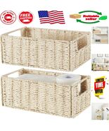 Decorative and Portable Wicker Baskets - Ideal for Organizing Home Essen... - $886.04 MXN