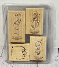 Stampin Up Set of Three Mounted Stamps "Golden Oldies" Funny Plus 1 Extra - $11.69