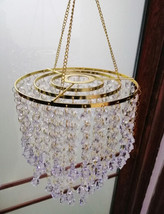 2PCS 3-Tier Acrylic Bead Hanging Chandelier Centerpiece Wedding Christmas Party - £39.18 GBP