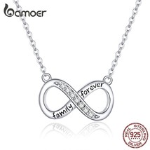 bamoer Infinity Love Family Forever Short Chain Necklace for Women Clear CZ 925  - £18.57 GBP