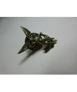 Vintage Volunteer Angel Lapel Pin Community Hospital Service Gold Tone 1&quot; - £15.49 GBP