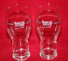 Set Of 2 Glasses Samuel Adams 25th Silver Anniversary Pint Beer Glass 6.75&quot; Tall - £14.07 GBP