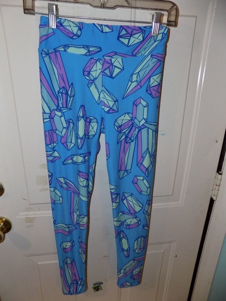 LuLaRoe Light Blue Diamonds  Leggings Size One Size Women&#39;s EUC - $23.00