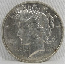 1922-P Peace Dollar VCH+ AU Coin AE603 - £37.26 GBP