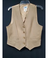 College Town Beige Button Down Vest Wool Nylon Blend Size Small Vintage 70s - €20,09 EUR