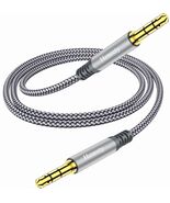 Henrety 3.5mm Nylon Braided Aux Cable 6.5ft Male to Male Gray - $4.86 CAD