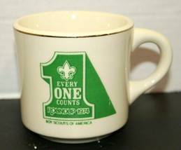 Vintage 1974 Boy Scout Every One Counts Roundup BSA America Ceramic Coff... - $19.80