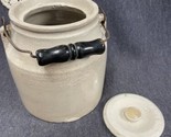 VINTAGE Salt Glazed CROCK W/LID And Bail 6 Inches Tall 5 3/4 Inch Diameter - $183.15
