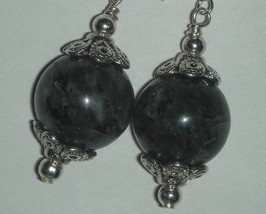 Gorgeous Genuine 16MM Black Labradorite   Earrings - £15.68 GBP