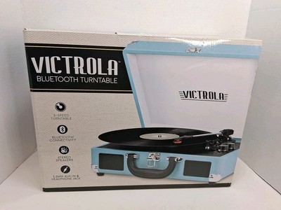 Victrola Journey 3-Speed Bluetooth Suitcase Record Player Blue New  			