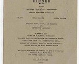 Monogram A and a W inside a C and an I $2.00 Complete Dinner Menu 1927 - $17.82