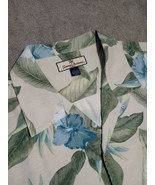 Tommy Bahama Camp Shirt Mens Large 100% Silk Hawaiian Floral Tropical Beach - $20.00